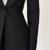 Slim Fit Suit Coat Women Lapel Long Sleeve Single Button Jacket Classic Solid Color Flap Pockets Urban Style Casual Business Outwear