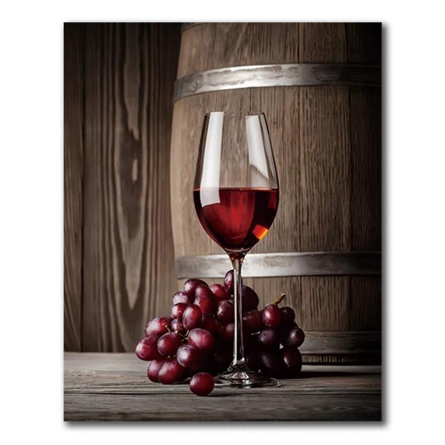 Red Wine Grape Beer Wall Art Canvas Painting Still Life Nordic Poster Print Wall Pictures Living Room Kitchen Bar Decor Cuadros