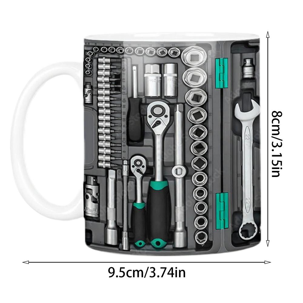 

Набор кружек-инструментальных ящиков механика 11 унций керамическая чашка для чая-инструментального ящика для папы, кружка для инструментов машиниста, мотивационный набор инструментов для мастера, гаечные ключи 350ml