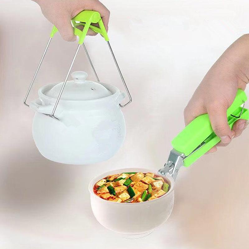 Stainless Steel Plate Lifter With Silicone Stainless Steel Bowl Clamp Anti-Scalding Clamp Kitchenware