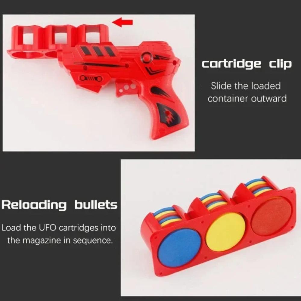 Youngsters' UFO Launcher Toy with Soft EVA Bullets - Interactive Outdoor Game for Active Play, Mixed Colors, Shooting