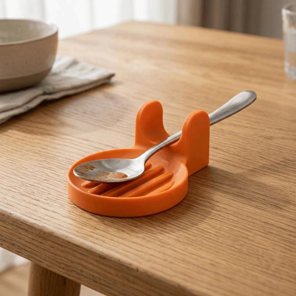 3D Printed Spoon Holder Orange Spoon Organizer Creative Spoon Rest Dinning Table