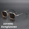 New Business Square-Frame Sunglasses Premium Fashionable Metal Double-Bridge Eyeglasses Unisex Classic Driving Shades