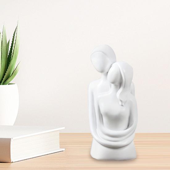 Abstract Hugging Couple Statue Modern Nordic Couple Figurine Sculpture Living Room Bedroom Office Decoration Ornament Anniversary Valentine’s Day Gift