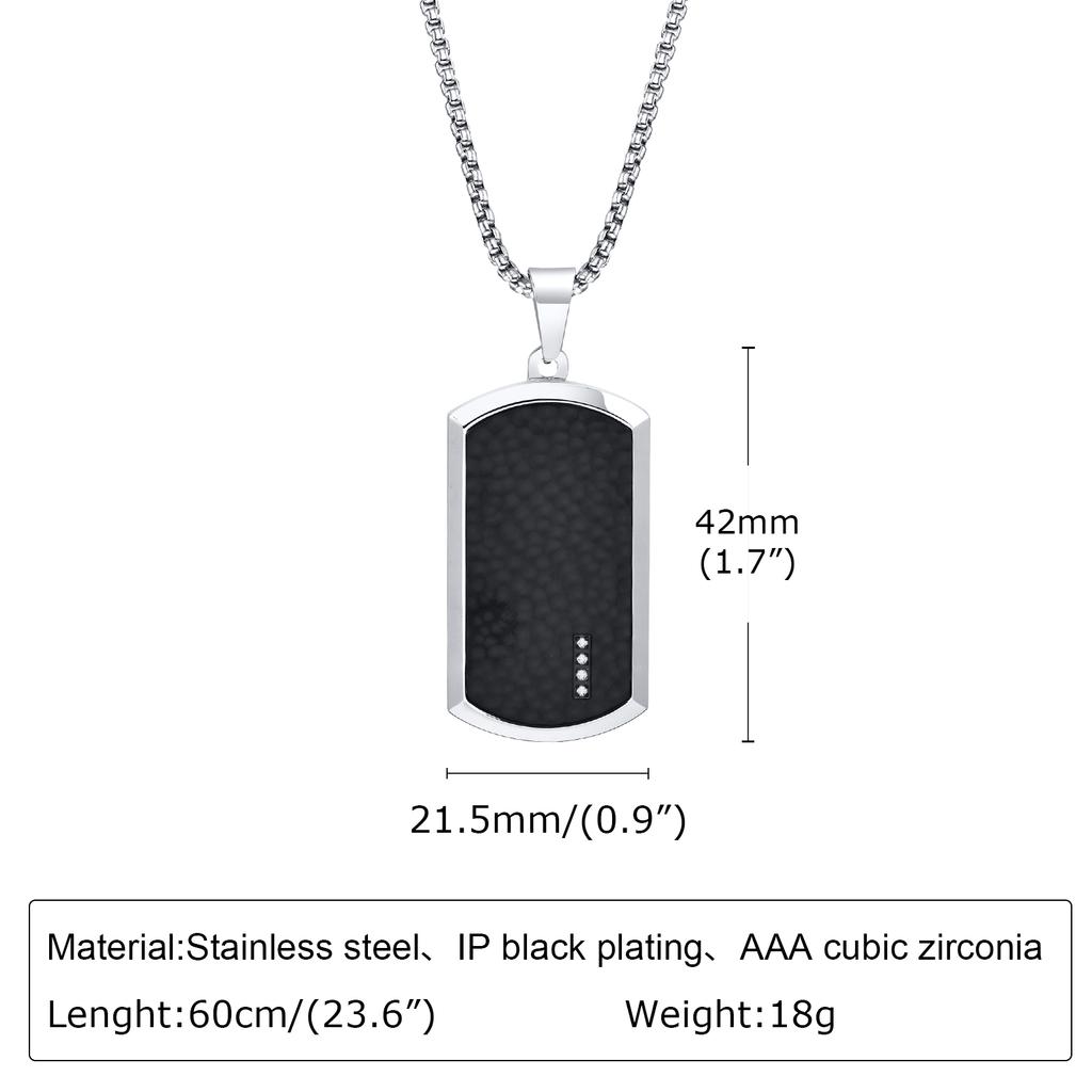 Men's Stylish Dog Tag Pendant Necklace, Stainless Steel Geometric Dog Tag Necklace, Fashion Casual Jewelry Gifts for Father Day