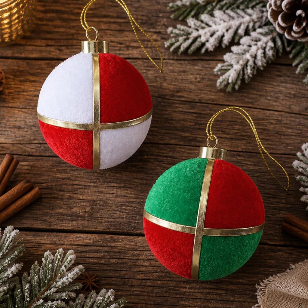 DIY Christmas Fabric Ball Ornaments - Wrapping Cloth Scene Decoration for Trees