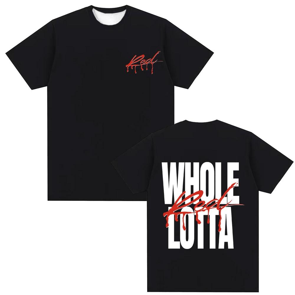 Hip Hop Rapper Playboi Carti Whole Lotta Red Graphic T-shirt Male Vintage Short Sleeve Men Women Fashion Oversized T Shirts Tops