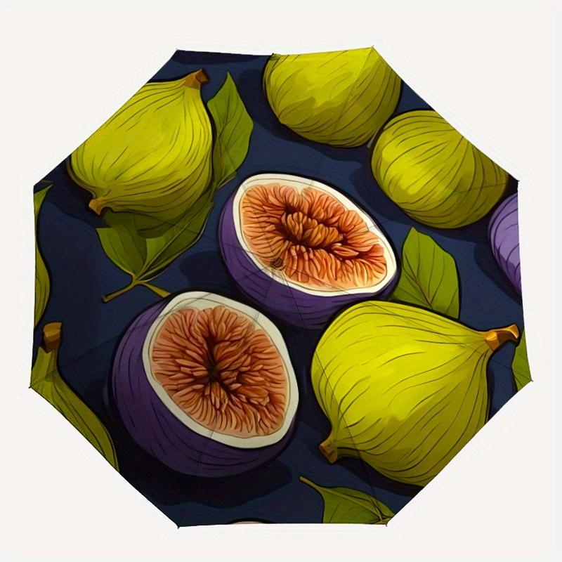 

1pc Figs, FruitAutomatic Folding Umbrella, Portable & Foldable Design with 8 Ribs, Casual Outdoor Accessory yy250804251