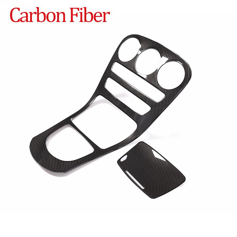 Carbon Fiber ABS Center Console Decoration Panel Cover Trim For C Class W205 - For GLC Class X253 Car Accessories
