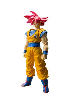 Bandai Figurine DBZ Son Goku Super Saiyan God Cheveux Rouge SH Figuarts 14cm 4549660175643 - - -
