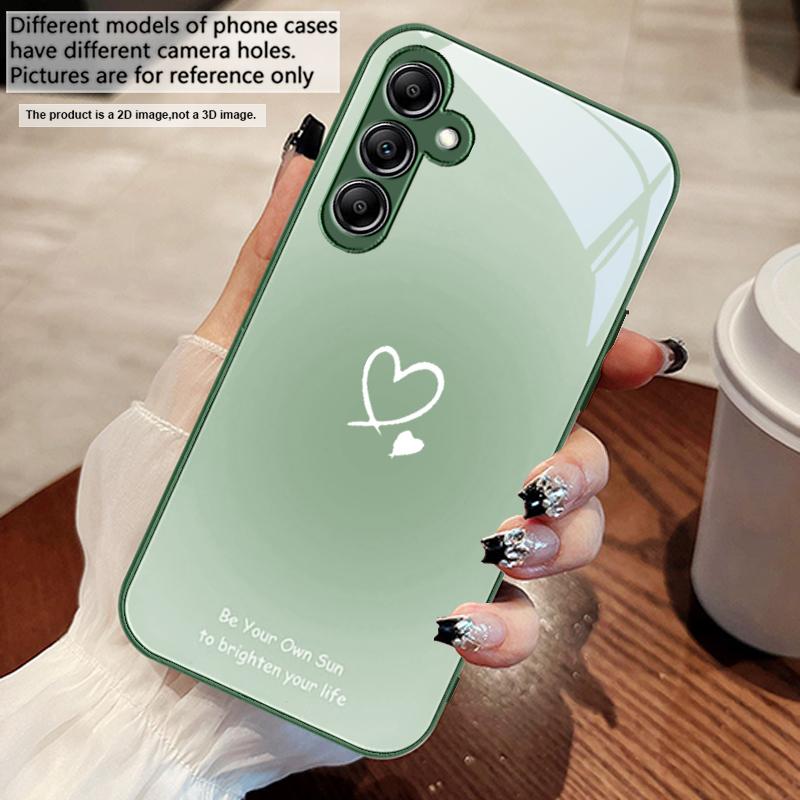 Gradient Heart Shape For Samsung A73 72 71 A70 56 55 54 A53 52 51 A50 42 A35 A34 33 32 31 26 25 24 23 22 30 Glass Phone Case