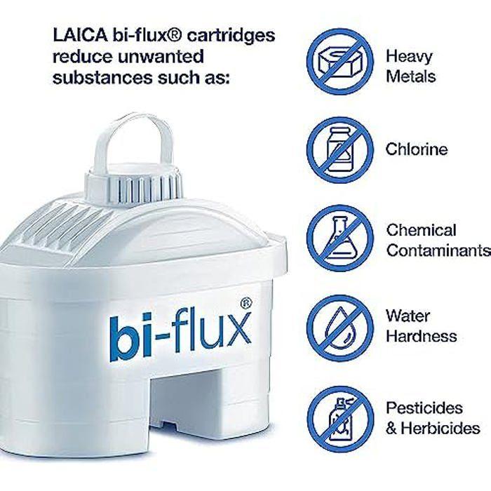 Cartouche Filtrante Bi-Flux Plastique Blanc - LAICA F6M - Améliore la qualité de l'eau - Pack de 6