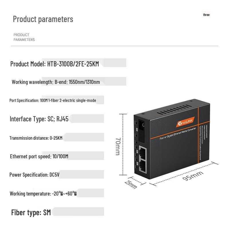NetLINK HTB-3100 Serie Fast Ethernet Glasfaser-Medienkonverter