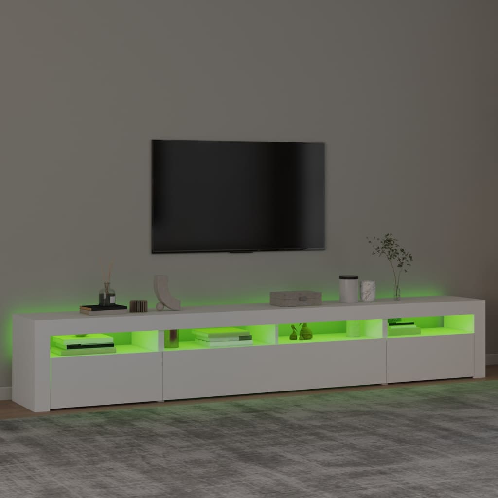 Vidaxl TV Cabinet with LED Lighting, White, 240X35X40 Cm