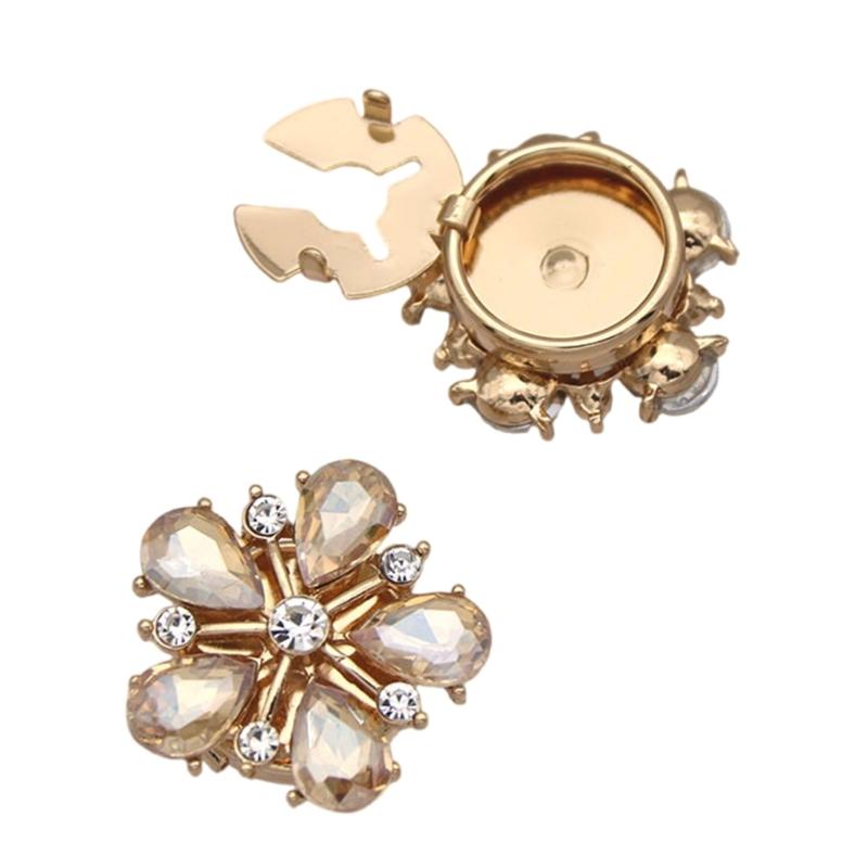 Sparkling Glass Crystal Alloy Cufflinks For Dress Shirts Elegant Formal Accessories With Sturdy Design
