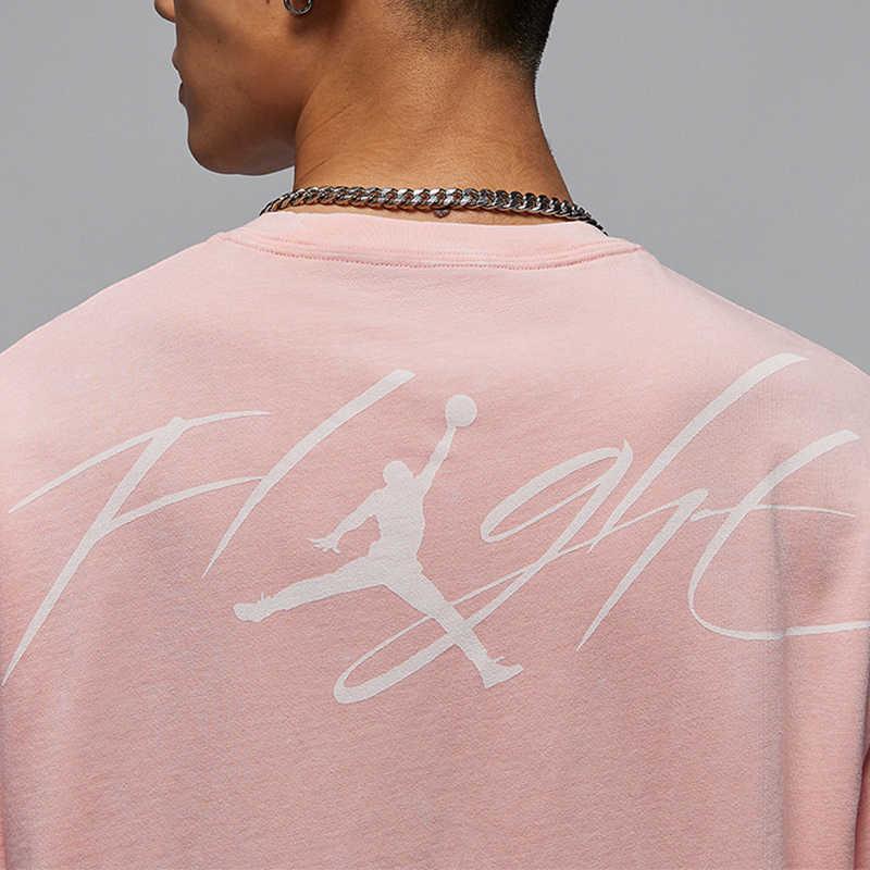Jordan Flight Essentials Washed Logo Graphic Crew Neck Short Sleeve T-Shirt With Drop Shoulders Men Tops Legend-Pink FN5995-622