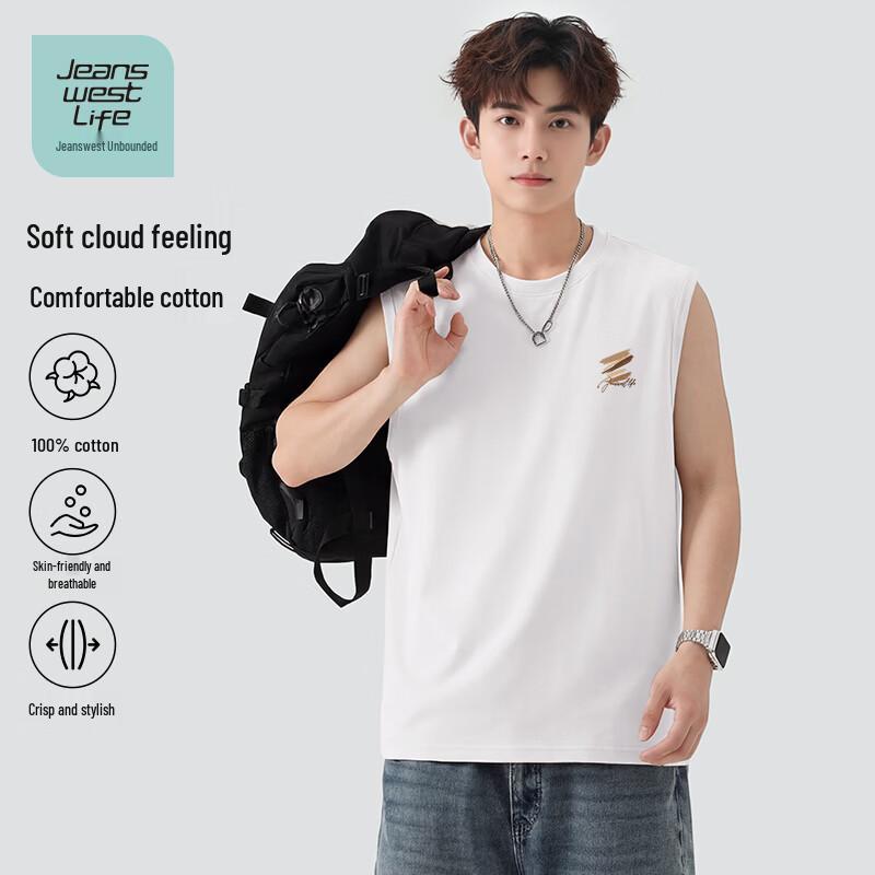 JEANSWEST LIFE Men s Cotton Round Neck Sleeveless Vest 3XL