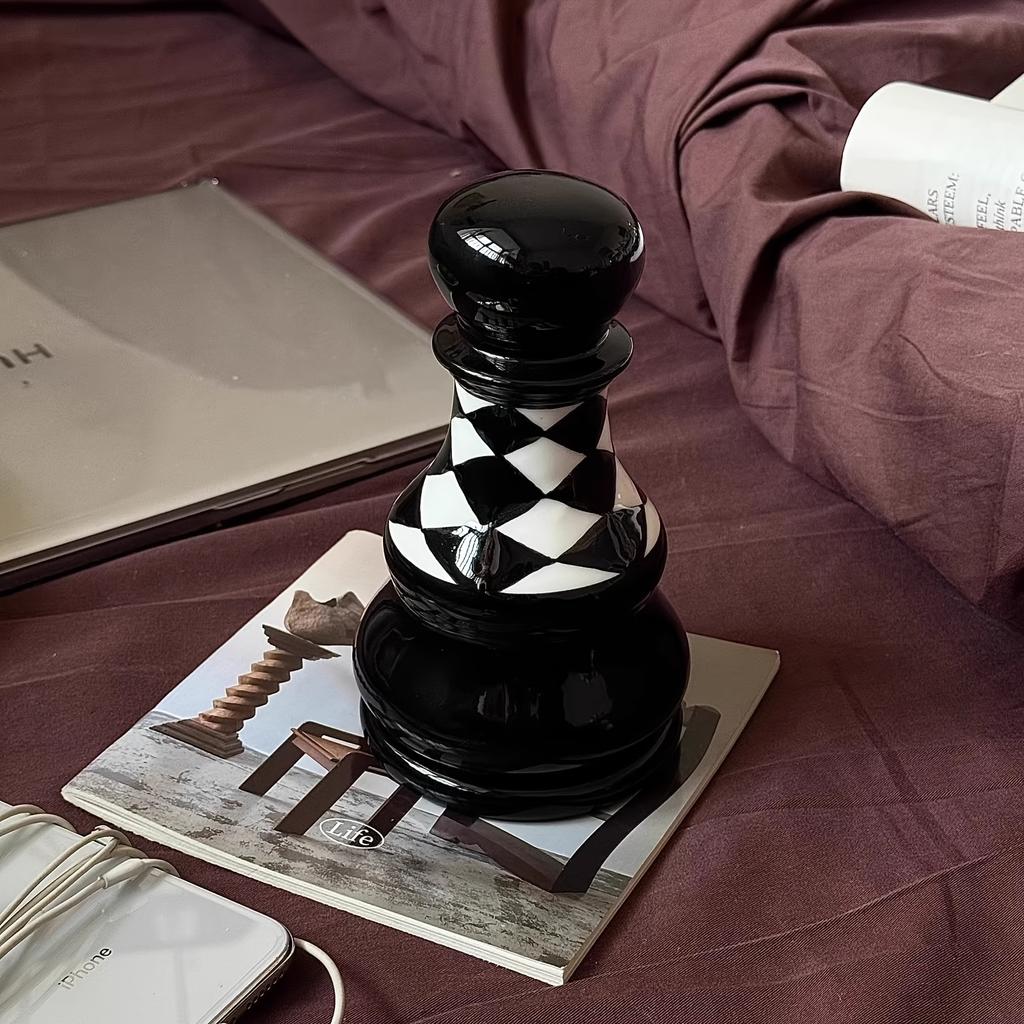 Retro Chess Pieces Toothpick Dispenser Ceramics Toothpick Box Creative Table Decoration & Accessories Dental Floss Case Gifts