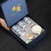 Light Luxury Flower Ru Kiln Tea Set, Retro Household Ceramic Opening Film Can Raise Teapot, Teacup, Tea Tray, Lazy Tea Set