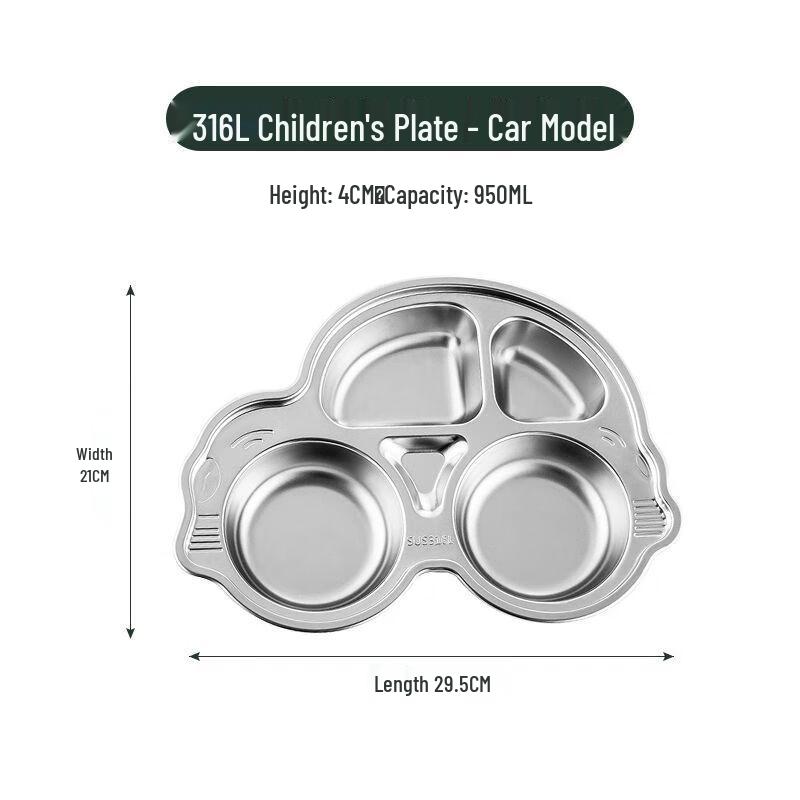Jia Kang Ming 316L Stainless Steel Divided Kids Dinner Plate