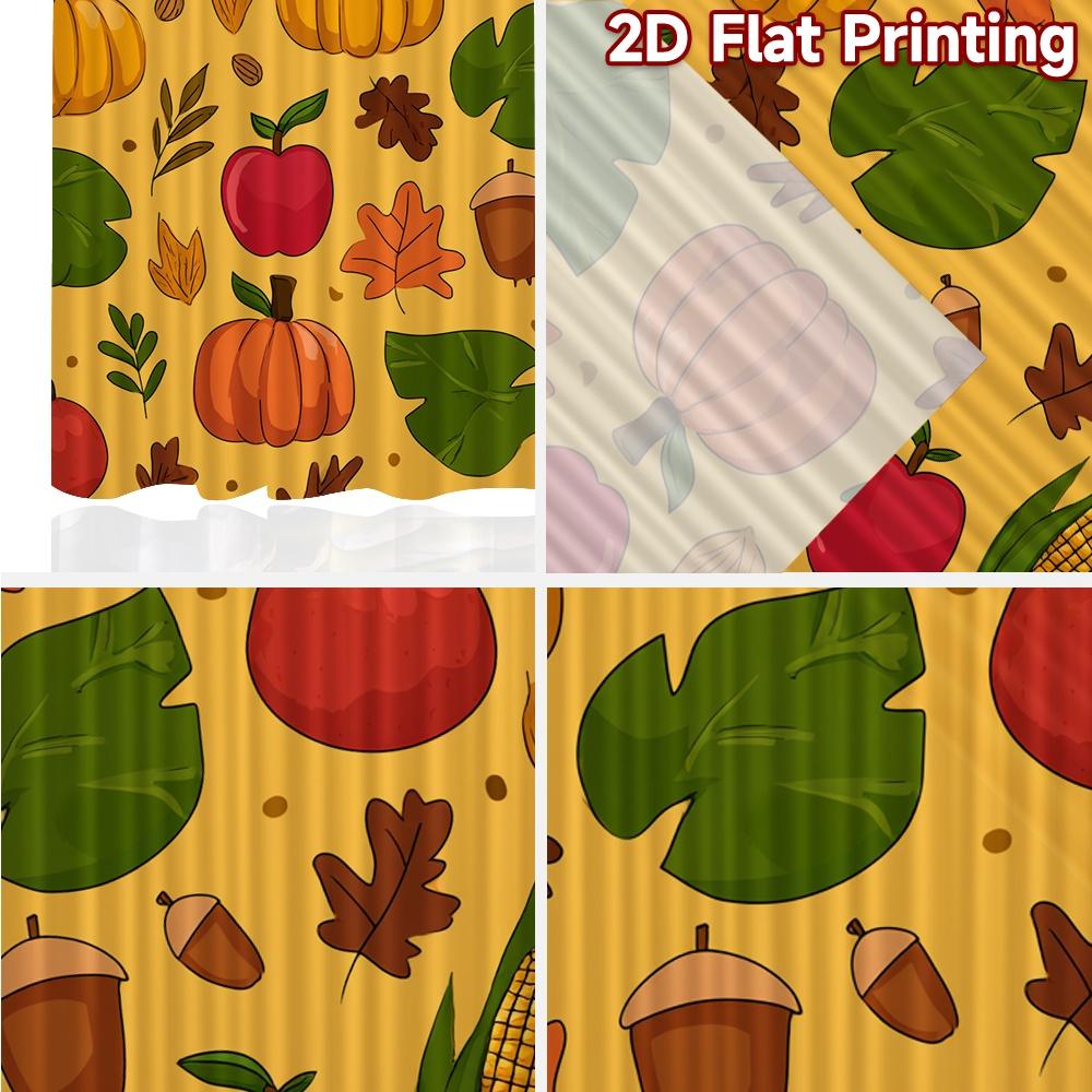 2D FLAT PRINTING 2pcs Curta (easter Decor) Autumn Harvest Scene Fashionable Popular Curta Durable Polyester Curta