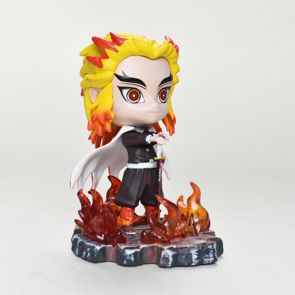 10cm/3.93in Figurka Anime Demon Slayer Rengoku Kyoujurou Kolekcja Figur Statua Model Zabawka Prezent