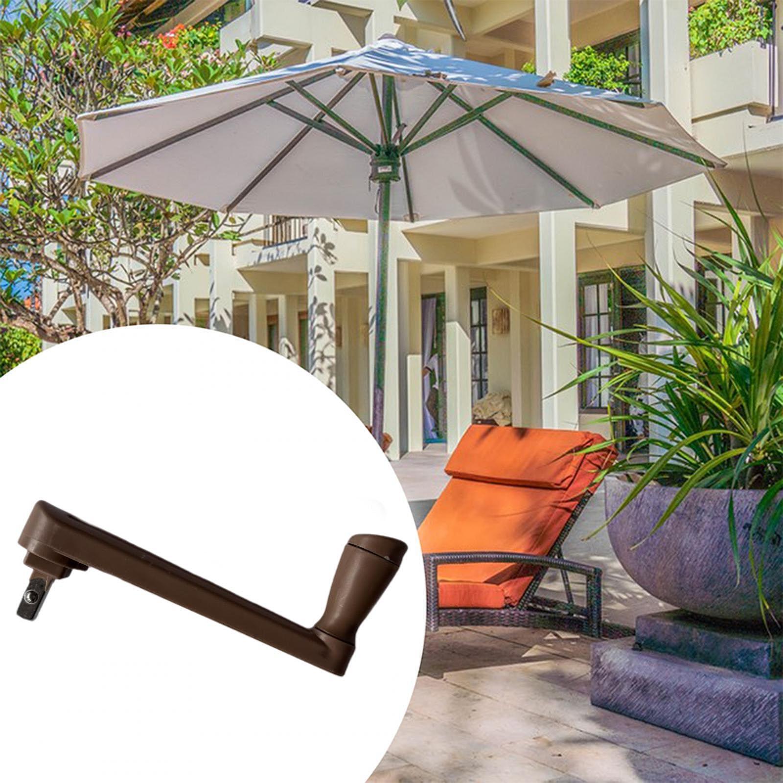 

Уличный зонт Ручка с кривошипом Материал PP Съемный Универсальный Солнцезащитный зонт Рокерный рычаг для двора Газона коричневый