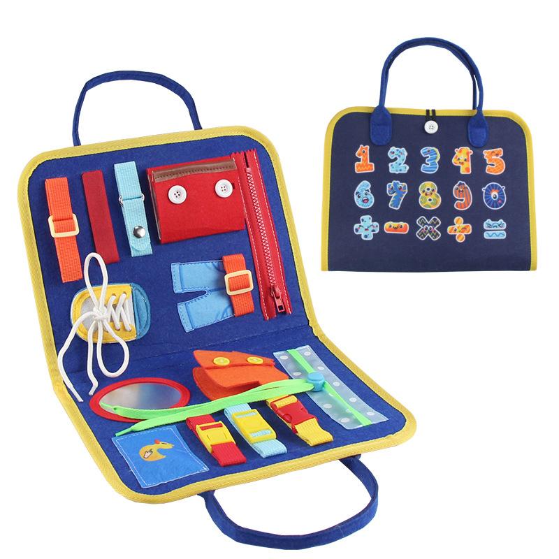 Çocuk Montessori Oyuncakları Bebek Meşgul Panosu Bebek Toka Fermuar Düğme Bağcıklı Eğitim Aracı Oyuncaklar Küçük Çocuklar İçin Duyusal Gelişim Oyunu