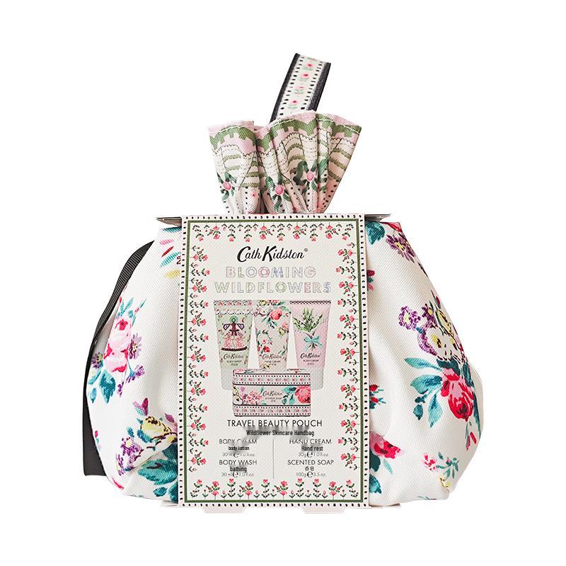 Cath Kidston Wild Flowers Skincare Travel Set with Handbag