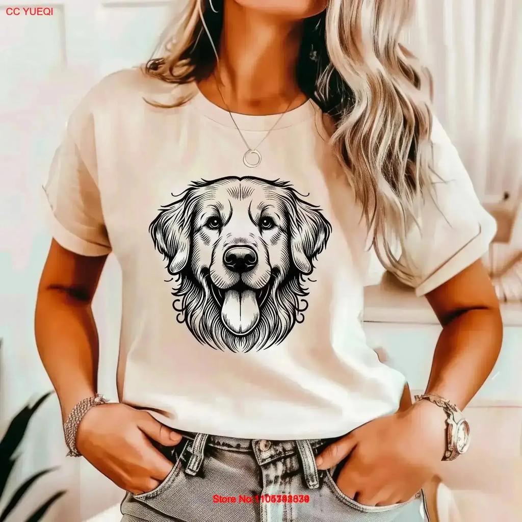 Golden Retriever Cute Dog Lover T Shirt Sweat Vintage Versatile Homme Casual Slightly Stretched Comfortable Soft