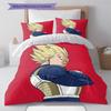 Vegeta Pattern Bedding Quilt Set Quilt Cover Pillowcase Home Birthday Gift(1 * duvet cover + 2 * pillowcase, without core)