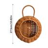 Cesta de Flores para Pendurar na Parede do Jardim Cesta de Parede Grande de Vime Natural Cesta de Flores de Rattan Vaso Suspenso para Trepadeira Planta