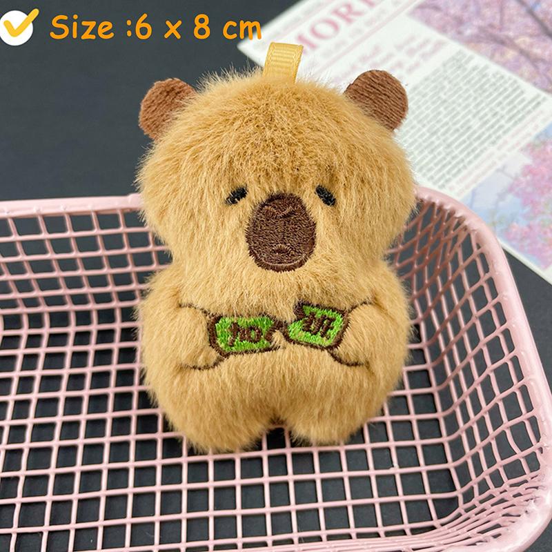 

Милый мультяшный плюшевый брелок в виде капибары, забавный милый брелок в виде капибары, изысканный рюкзак, украшения, аксессуары, подарки