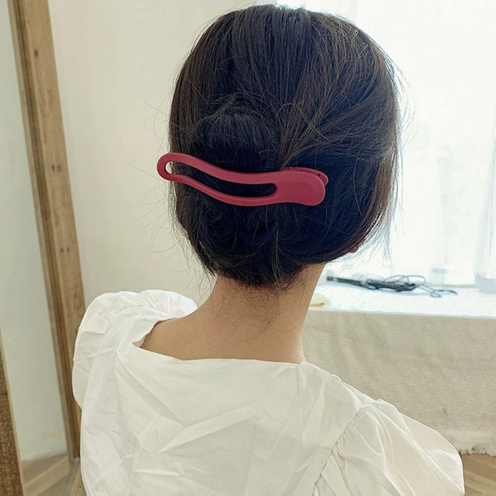 Wild Simple Girls Matte Women Seamless Plastic Hair Claw Duckbill Clip Face Wash Hairpin