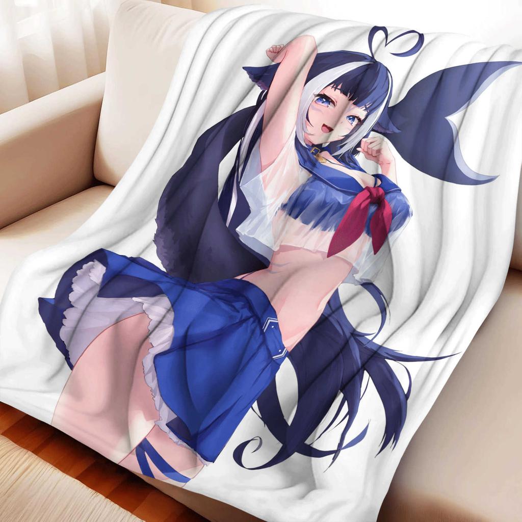 Cartoon VTuber Shylily Flannel Blanket Cover Warmth Soft Anime Blanket Multifunctional Decor Home Universal Blankets