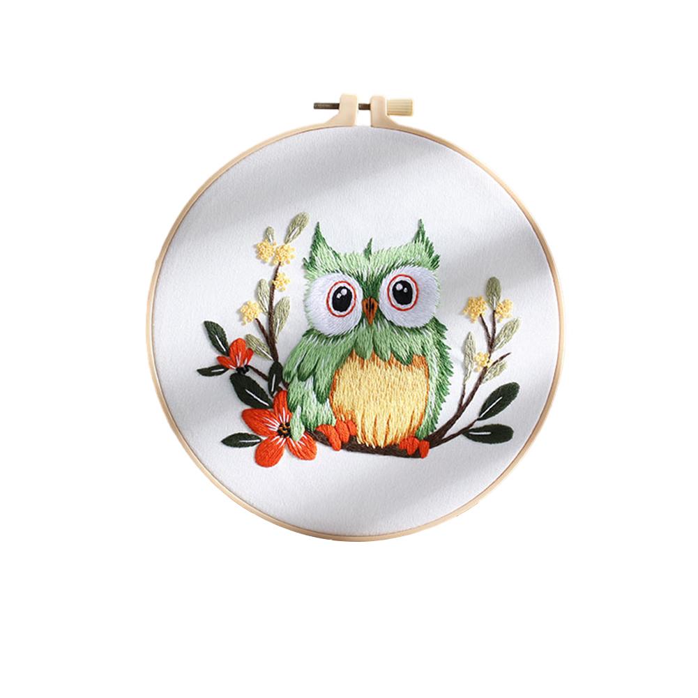 Stickset Eulenmuster Stickerei für Anfänger Stickerei DIY Kit mit kompletten Werkzeugen Materialien Anleitung für Anfänger