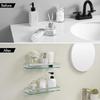 Glass Shelf Shower Organiser Bore Storage Bathroom Items Accessories Organizers Wall Shelves Hardware Fixture Home Improvement