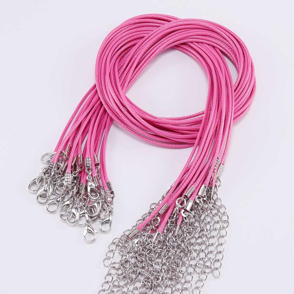 10Pcs 1.5/2mm Fauxs Leather Handmade Adjustable Braided Rope Pendant Charm DIY Findings Lobster Clasp String Cord Jewelry Making