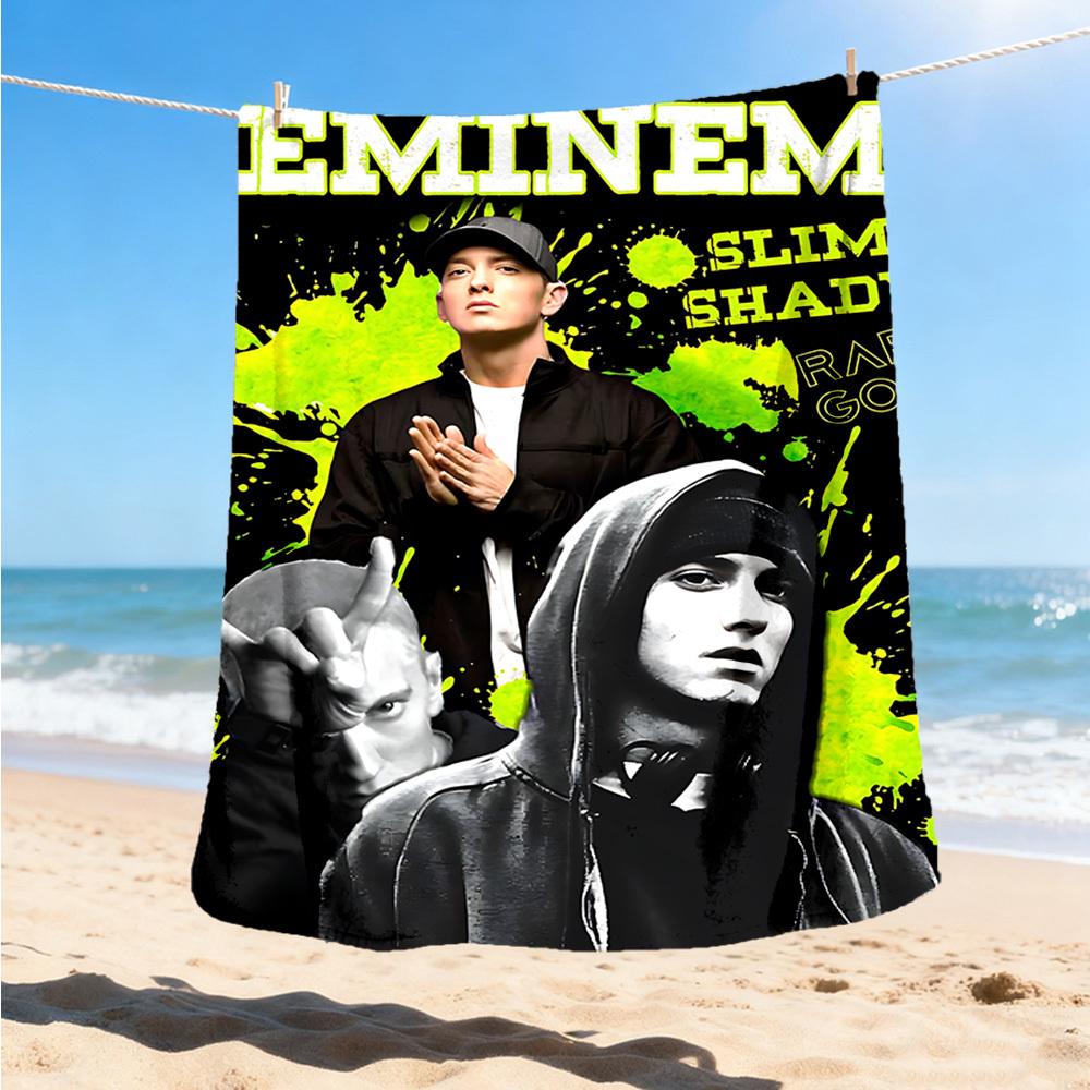 1pc Eminem, Rap God Outdoor Flannel Blanket, Cozy & Warm Soft Te Playful Design, Napping Camping,