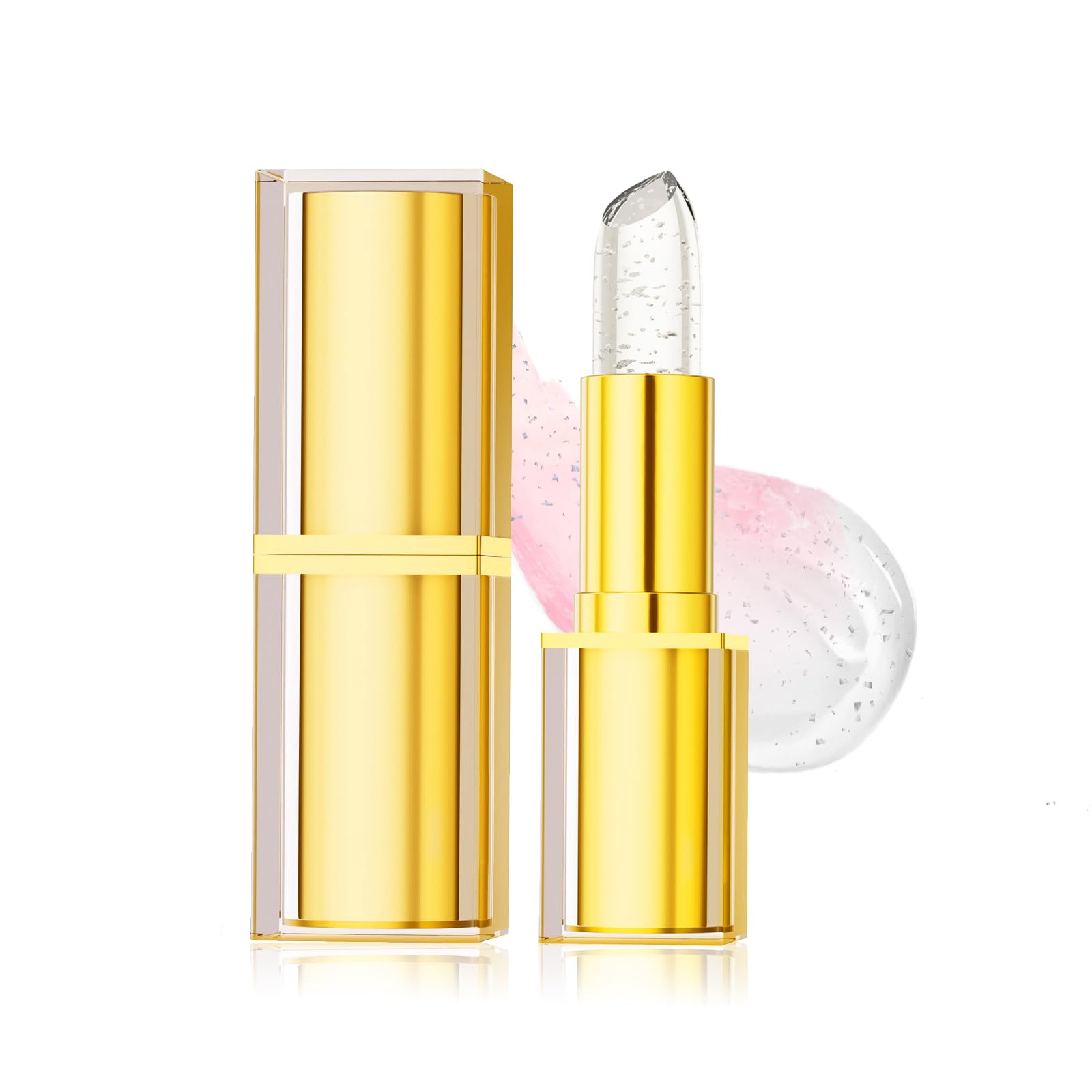 

Wimode Transfer-Proof Color-Changing Lip Stick, Silver Crystal Changing Lip Stick for Women Girls Glossy Shine Lip Gloss Long-Lasting Deep