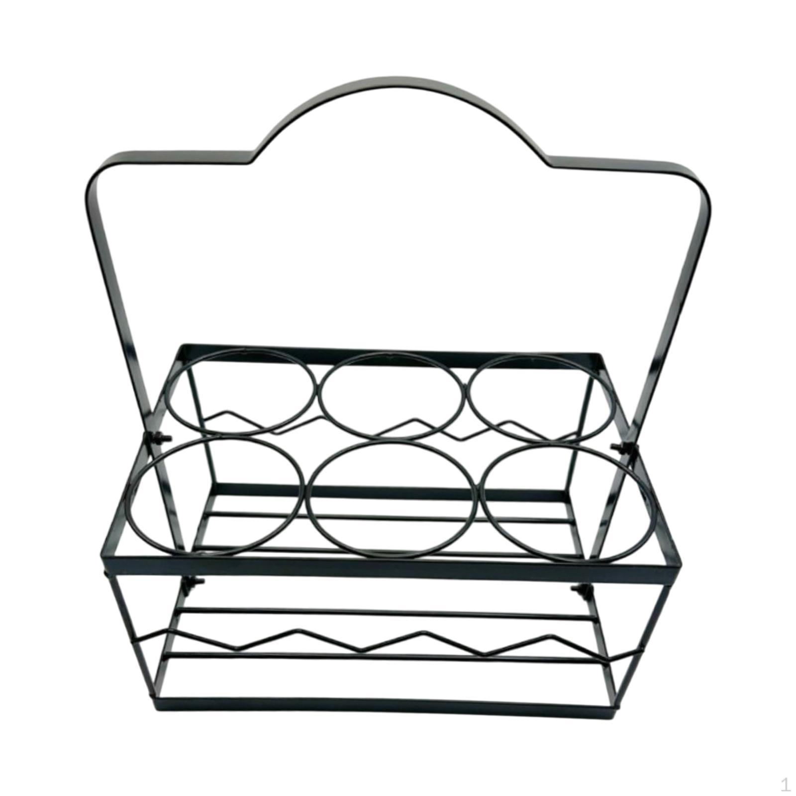 

Корзина для переноски пива на 6 бутылок, органайзер для напитков, металлический держатель, мероприятия чёрный