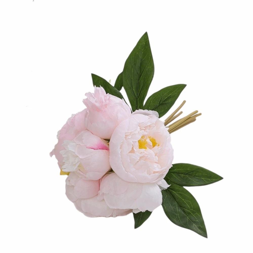 

Silk Flower Artificial Peony Flowers Creative Simulated Rose Flower Home Decoration B White pink