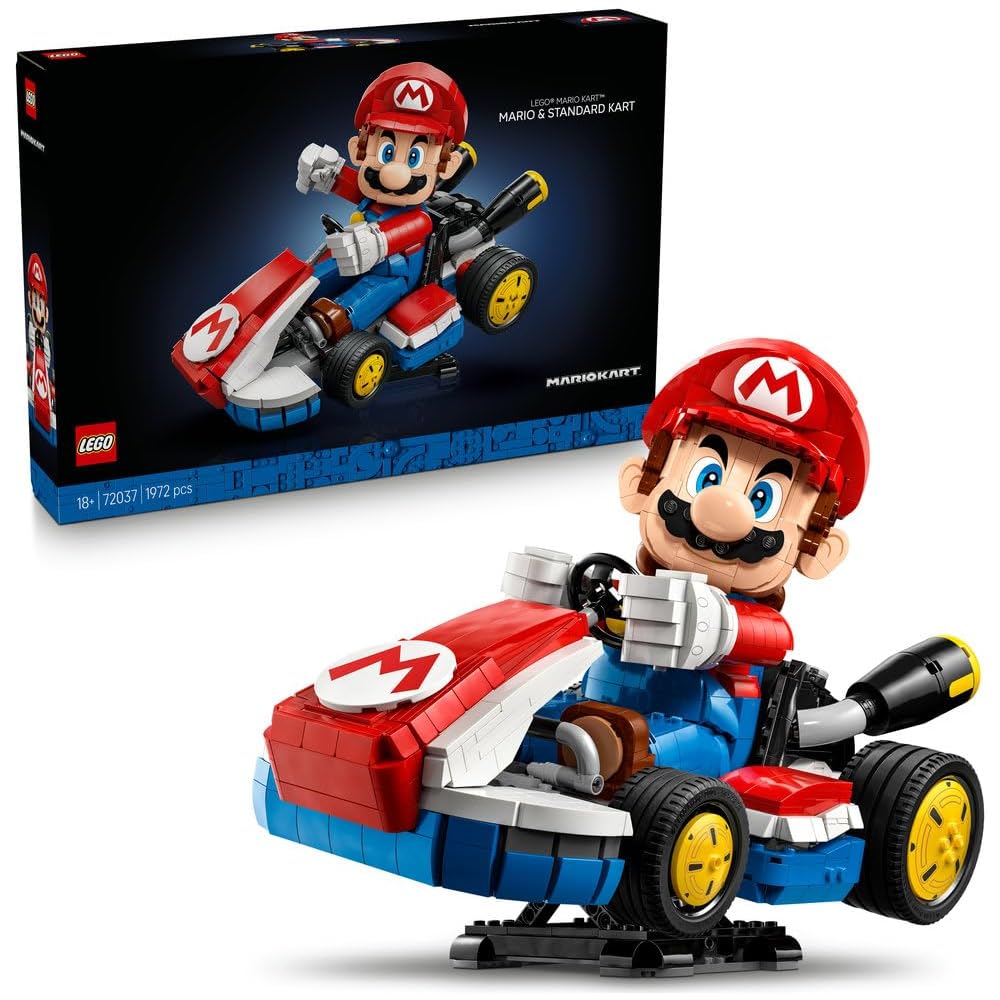 LEGO Super Mario Mario Kart Toy Set with Mario and Standard Kart Building Blocks for Kids and Adults