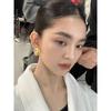 Glossy Metal Curved Disc Earrings 2026 New Popular European and American Style Earrings Light Luxury High-End Minimalist Style Ear Studs