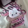 Cartoon Plush Rabbit Doll Toy Keychain Sweet Cute Bag Pendant Charms Car Keyring Accessories For Women Couples Kawaii Gift