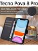 For Tecno Pova 8 Pro Case Diamond Pattern Card Slot Soft Silicone External Leather Support Function Flip Cover Attraction Closure
