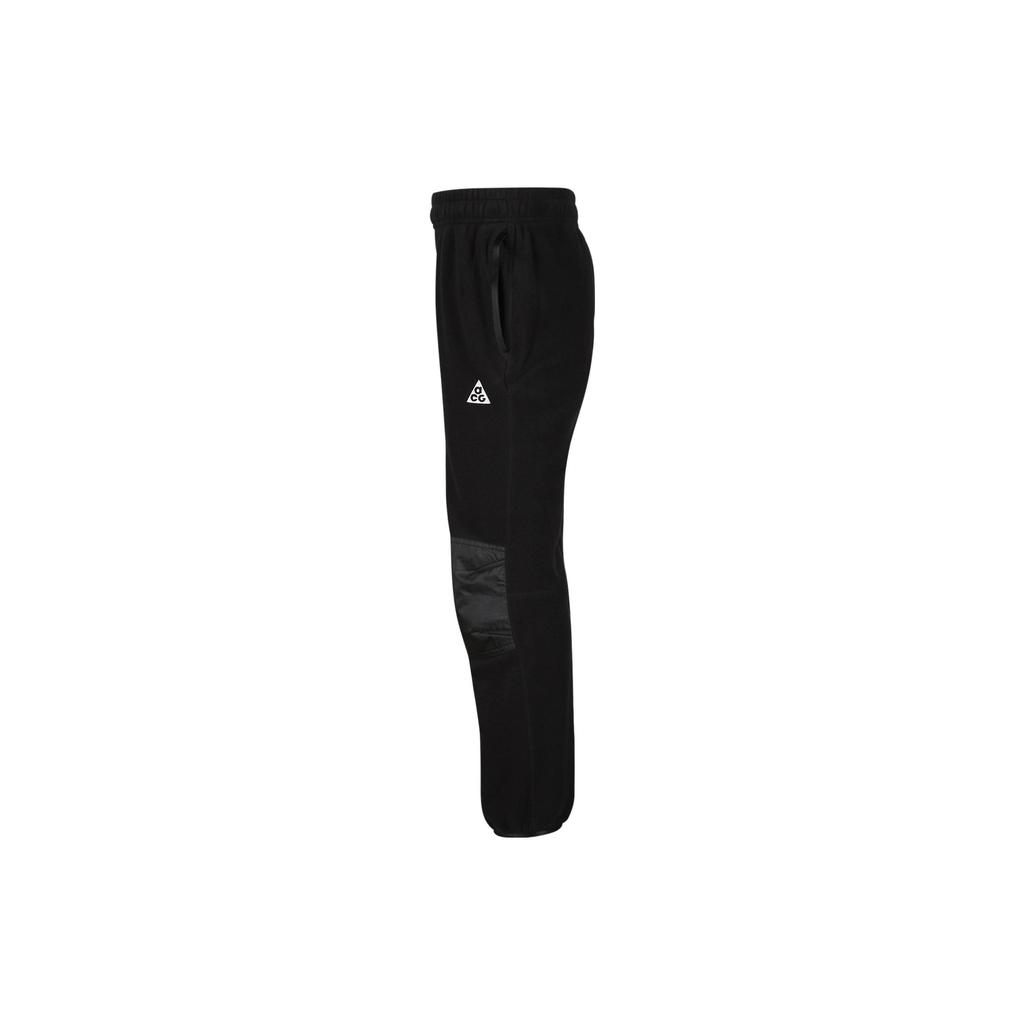 Nike Polartec® Wolf Tree Solid Color Elastic Cuff Casual Knit Sports Pants Kids Bottoms Black DQ8737-011