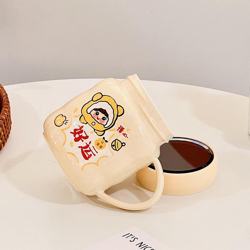 

Керамическая чашка, устойчивая к высоким температурам, Очаровательная кружка, Сувенир, Подарок, Стакан для воды, Минималистичный набор, Чашка с крышкой, Высокий внешний вид 480ML