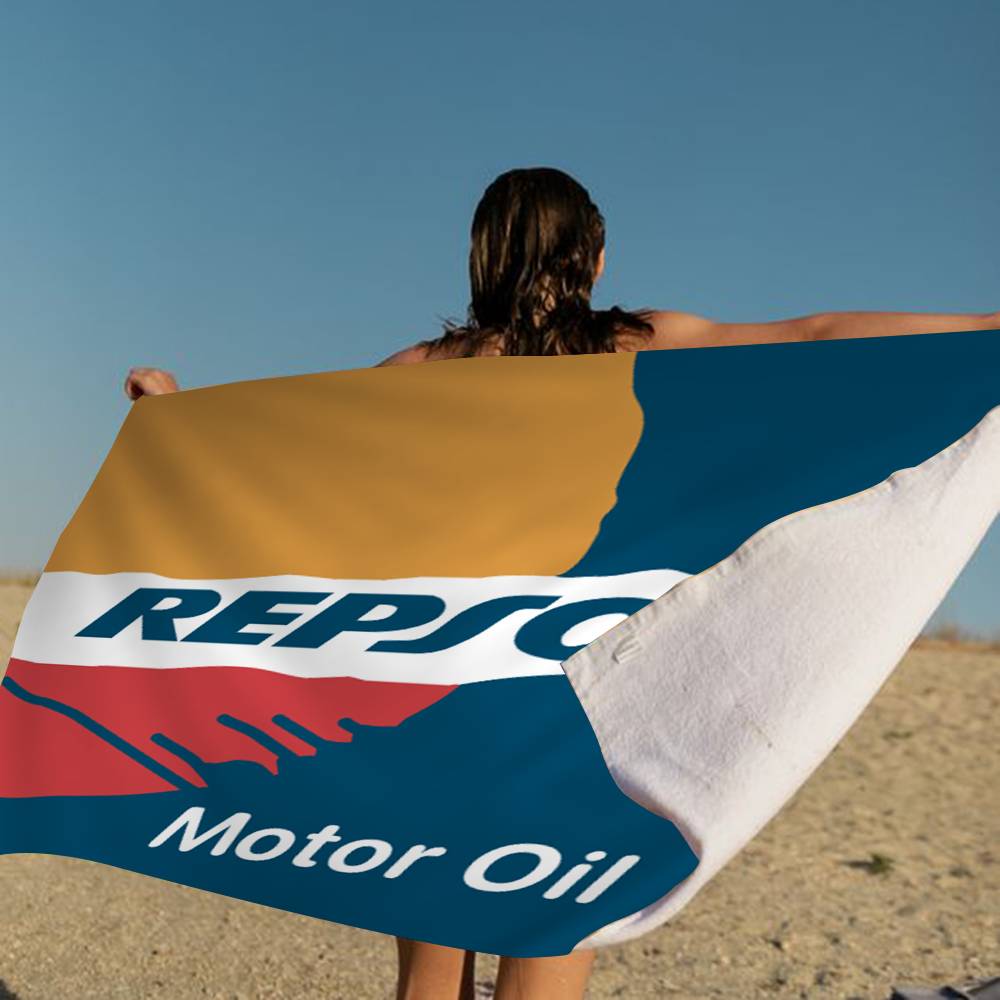 R-Repsol Retro Microfiber Printed Beach Towel Mountain Climbing Yoga Beach Swimming Running Absorbent Soft Towel