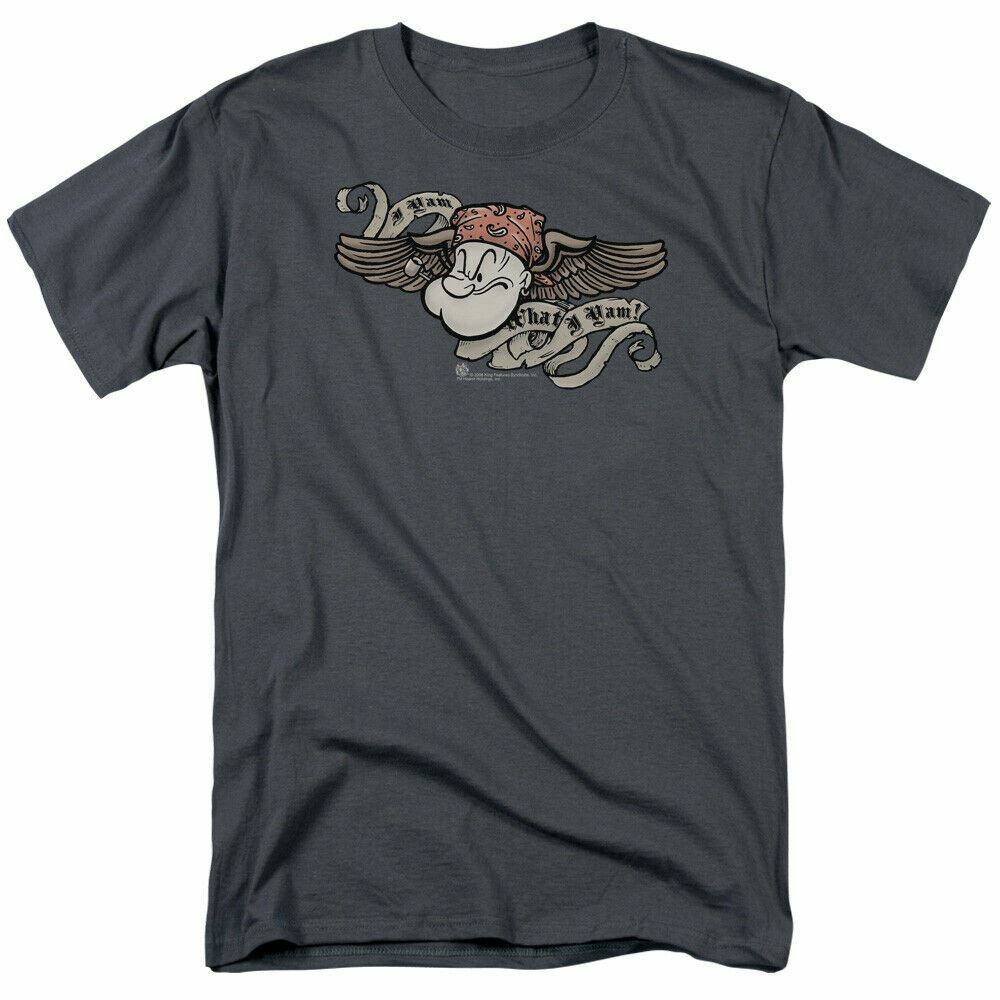 Popeye I Am T Shirt Mens Sailor Man Licensed IDW Comic Tee Charcoal XXL